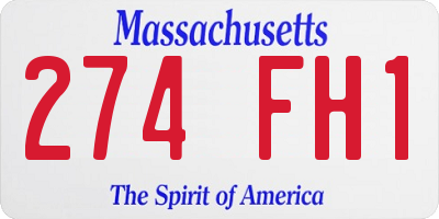 MA license plate 274FH1