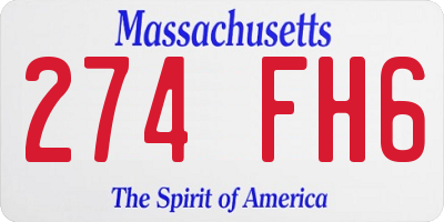 MA license plate 274FH6