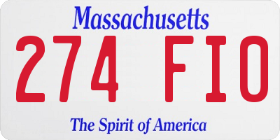 MA license plate 274FI0