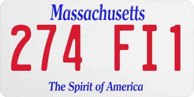 MA license plate 274FI1