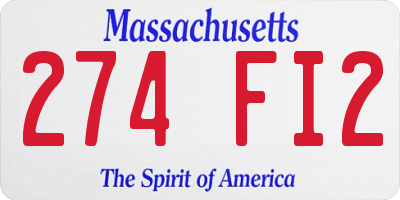 MA license plate 274FI2