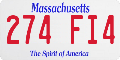 MA license plate 274FI4