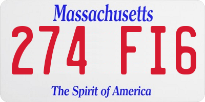 MA license plate 274FI6