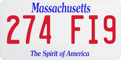 MA license plate 274FI9