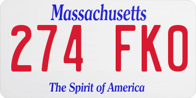 MA license plate 274FK0