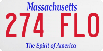 MA license plate 274FL0