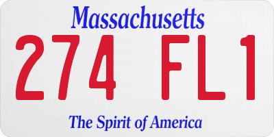 MA license plate 274FL1