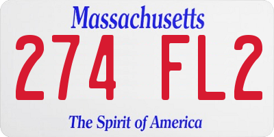 MA license plate 274FL2