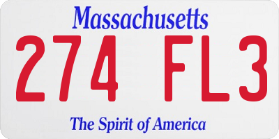 MA license plate 274FL3
