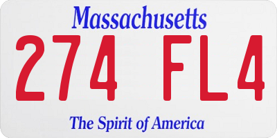 MA license plate 274FL4