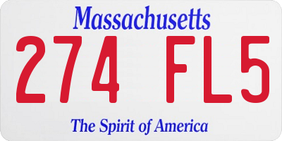 MA license plate 274FL5