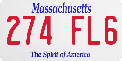 MA license plate 274FL6