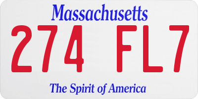 MA license plate 274FL7
