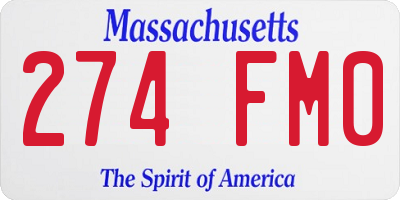 MA license plate 274FM0