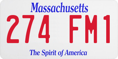 MA license plate 274FM1