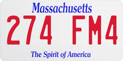 MA license plate 274FM4