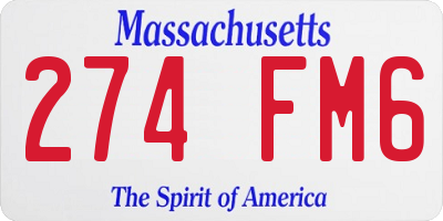 MA license plate 274FM6
