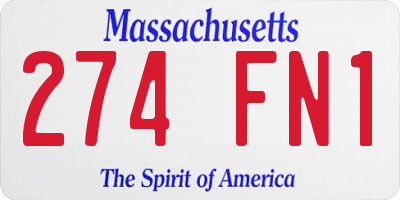 MA license plate 274FN1