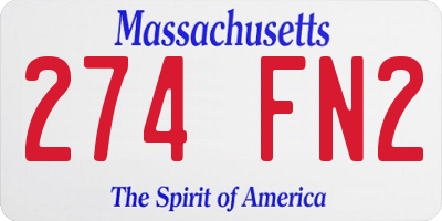 MA license plate 274FN2