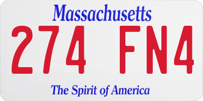 MA license plate 274FN4