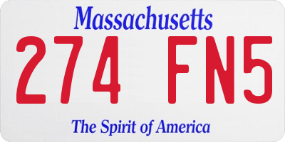 MA license plate 274FN5