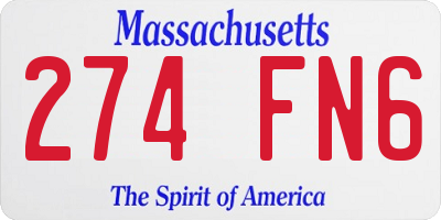 MA license plate 274FN6