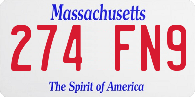 MA license plate 274FN9