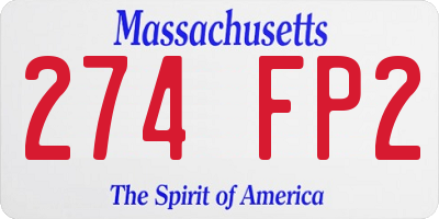 MA license plate 274FP2