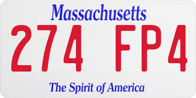 MA license plate 274FP4