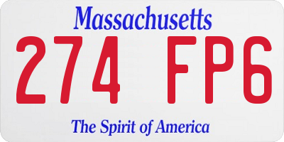 MA license plate 274FP6