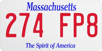 MA license plate 274FP8