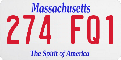 MA license plate 274FQ1