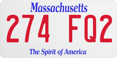 MA license plate 274FQ2