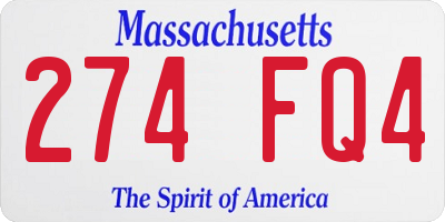 MA license plate 274FQ4