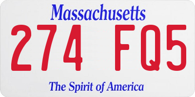 MA license plate 274FQ5