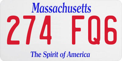 MA license plate 274FQ6