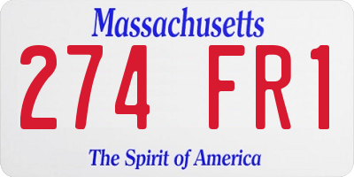 MA license plate 274FR1