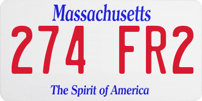 MA license plate 274FR2