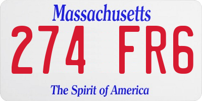 MA license plate 274FR6