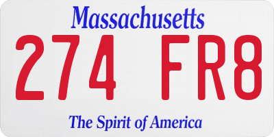 MA license plate 274FR8