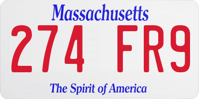 MA license plate 274FR9
