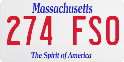 MA license plate 274FS0