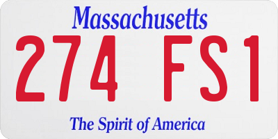 MA license plate 274FS1
