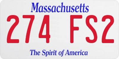MA license plate 274FS2
