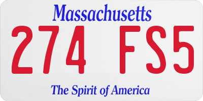 MA license plate 274FS5