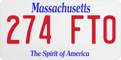 MA license plate 274FT0