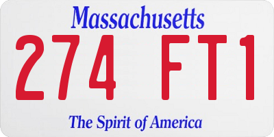 MA license plate 274FT1