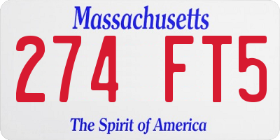 MA license plate 274FT5