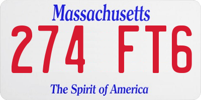MA license plate 274FT6