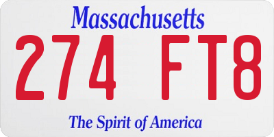 MA license plate 274FT8